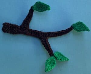 Crochet beehive 2 ply branch with leaves