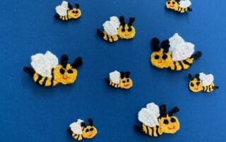 Finished crochet small bee 2 ply group landscape