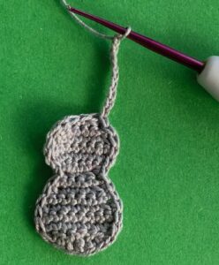 Crochet rabbit 2 ply chain for first ear