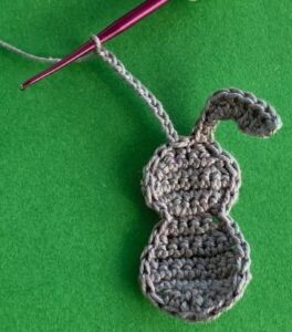 Crochet rabbit 2 ply chain for second ear