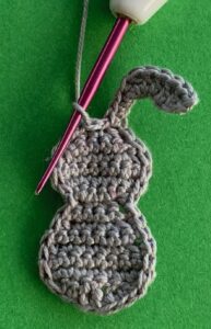 Crochet rabbit 2 ply first ear