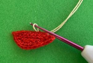 Crochet toadstool 2 ply joining for stem small toadstool