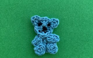Finished crochet tiny teddy bear 2 ply landscape