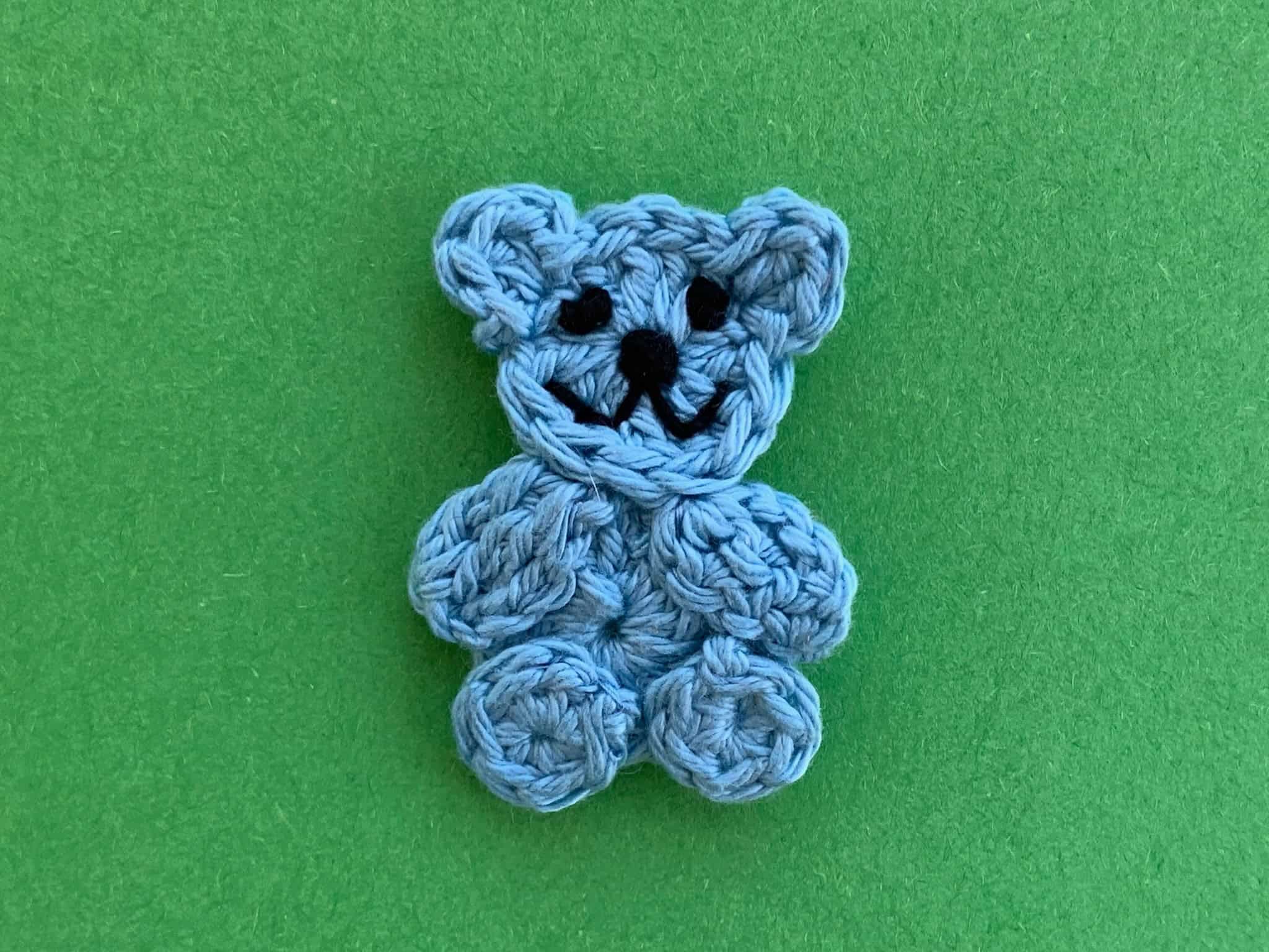 Finished crochet tiny teddy bear 4 ply landscape