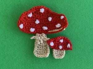 Finished crochet toadstool 2 ply landscape