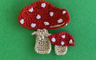 Finished crochet toadstool 2 ply landscape