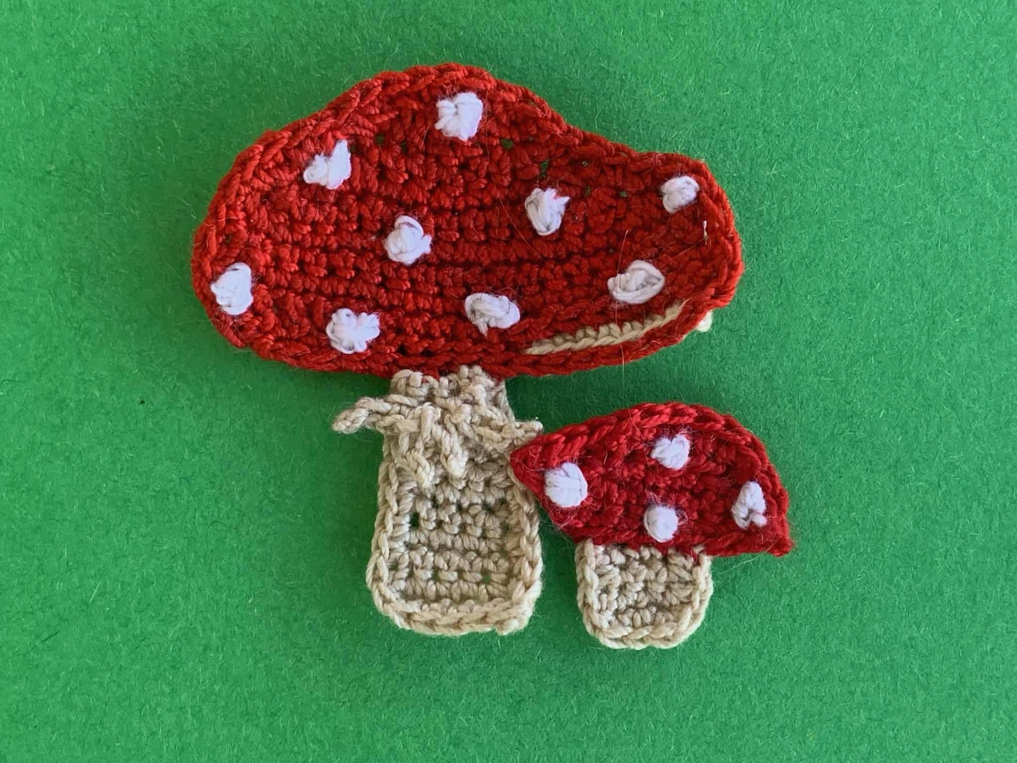 Finished crochet toadstool 2 ply landscape