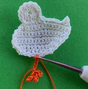 Crochet duck 2 ply leg joined to body