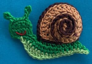 Crochet snail 2 ply head with mouth