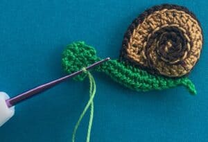 Crochet snail 2 ply joining for underbelly