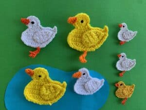 Finished crochet duck 2 ply group landscape
