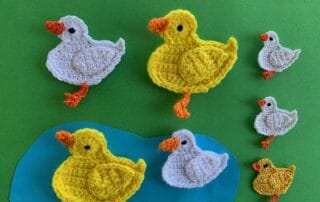 Finished crochet duck 2 ply group landscape