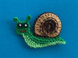 Finished crochet snail pattern 2 ply landscape