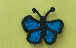 Finished crochet small butterfly 2 ply landscape