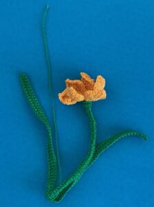 Crochet daffodil 2 ply second leaf