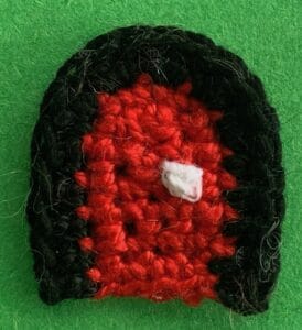 Crochet small house 2 ply door with doorknob
