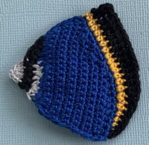 Crochet fish 2 ply black stripe