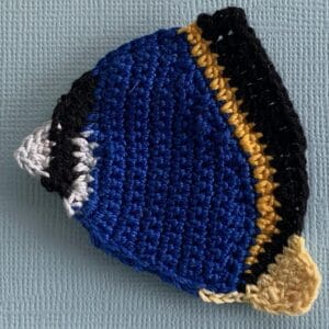 Crochet fish 2 ply bottom fin neatened