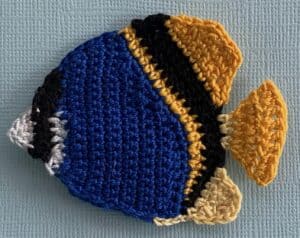 Crochet fish 2 ply top fin neatened
