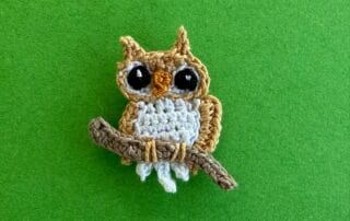 Finished crochet small owl 2 ply landscape