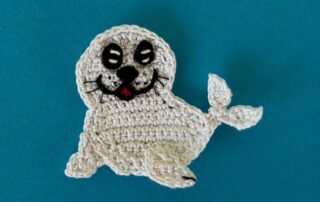 Finished crochet baby seal 2 ply landscape
