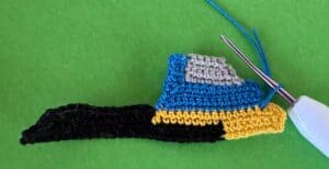 Crochet dump truck 2 ply joining for cab neatening
