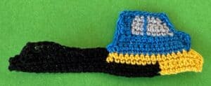 Crochet dump truck 2 ply window marking