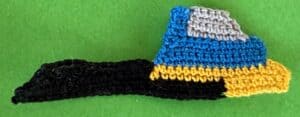 Crochet dump truck 2 ply window stitched to back