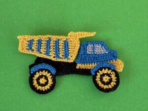 Finished crochet dump truck 2 ply landscape