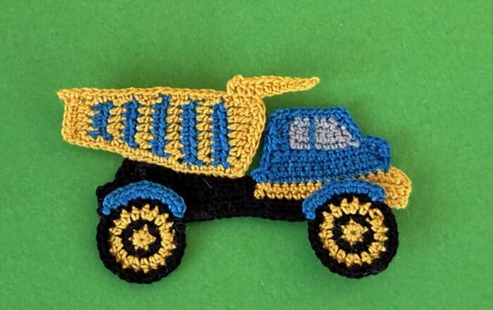 Finished crochet dump truck 2 ply landscape