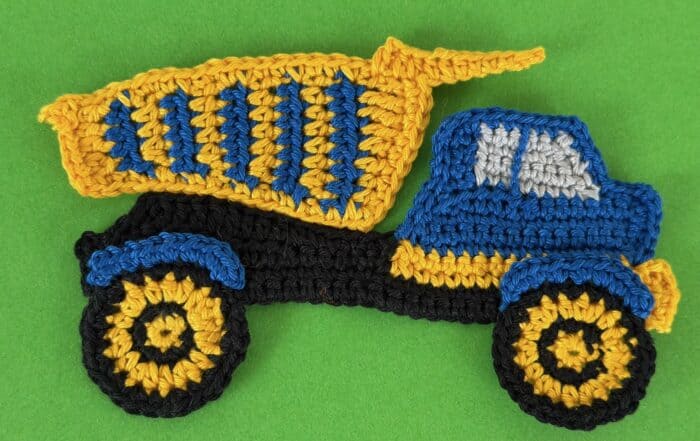 Finished crochet dump truck 4 ply landscape