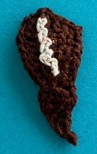 Crochet kookaburra 2 ply first feathers