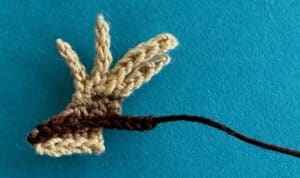 Crochet kookaburra 2 ply head feathers
