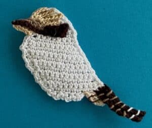 Crochet kookaburra 2 ply head with bead