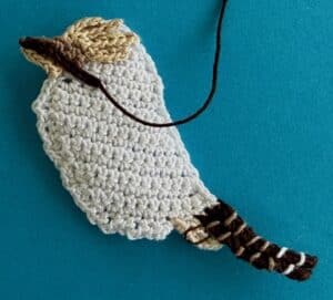 Crochet kookaburra 2 ply head with beak
