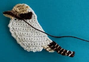 Crochet kookaburra 2 ply head with eye area