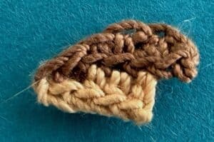 Crochet kookaburra 2 ply second beak part