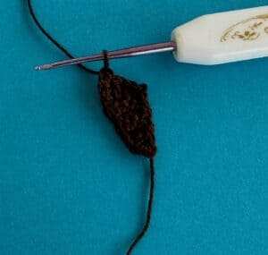 Crochet kookaburra 2 ply wing neatened