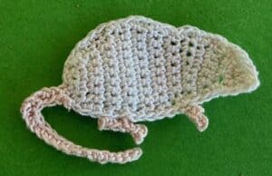 Crochet rat 2 ply far front leg