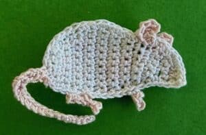 Crochet rat 2 ply head with ears
