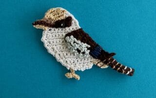 Finished crochet kookaburra 2 ply landscape