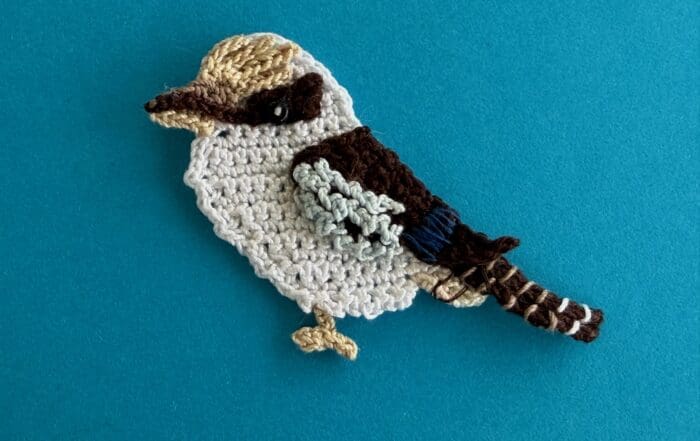 Finished crochet kookaburra 2 ply landscape