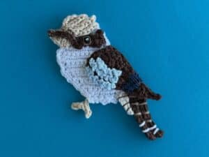 Finished crochet kookaburra tutorial 4 ply landscape