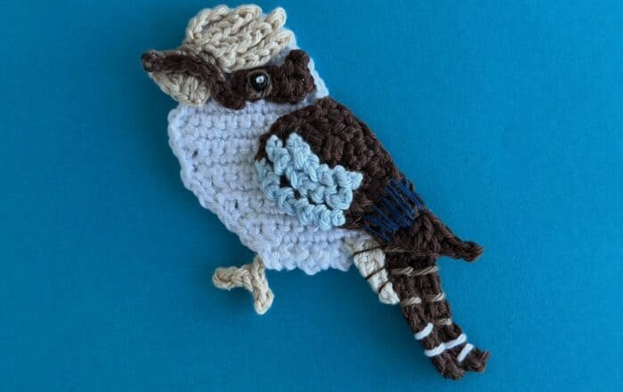 Finished crochet kookaburra 4 ply landscape