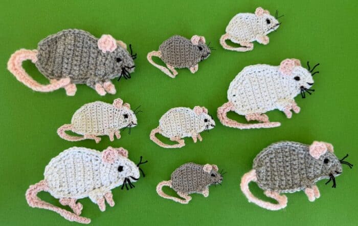 Finished crochet rat 2 ply group landscape