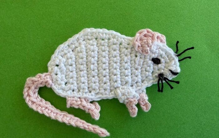 Finished crochet rat 4 ply landscape