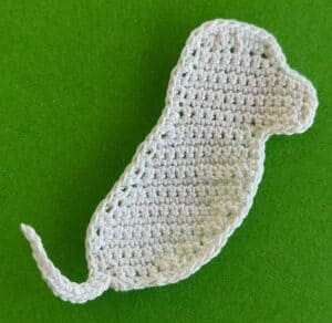 Crochet dalmatian pup 2 ply body neatened