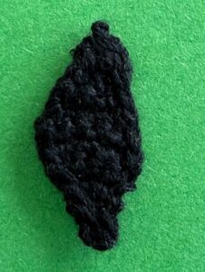 Crochet dalmatian pup 2 ply ear neatened