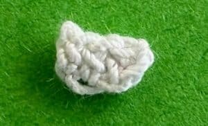 Crochet dalmatian pup 2 ply far back leg