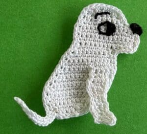 Crochet dalmatian pup 2 ply head with eye